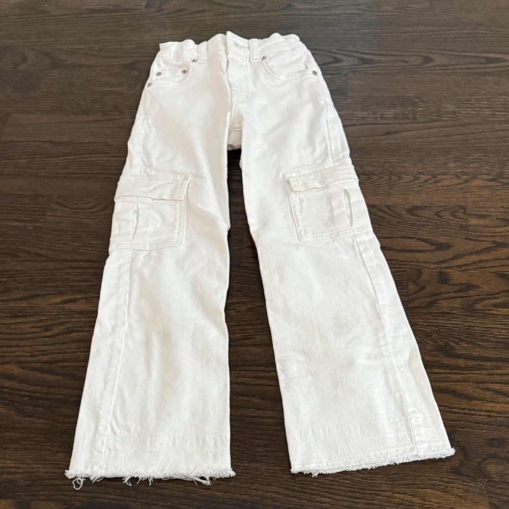 Zara Kids White Cargo Jeans